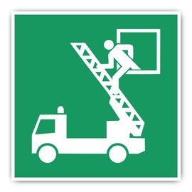 Rescue Exit, Rescue Sign: E017 - DIN EN ISO 7010 / ASR A1.3 - Sticker: 20 cm, Pack of 1