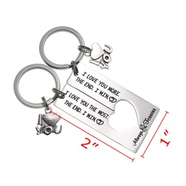 LParkin I Love You The Most The End I Win Keychain Couples Friendship Key Chain Cute Boyfriend Girlfriend Birthday Gifts For Him Her