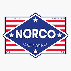 HOF Trading Norco, California - Diamond Flag Vinyl Sticker Waterproof Decal Laptop Wall Window Bumper Sticker 5"