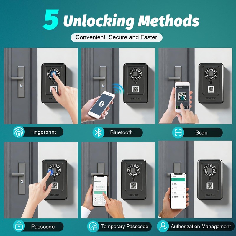 Delousiber Smart Lock Box Key Safe - APP Control &