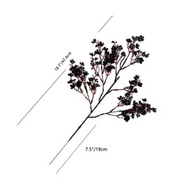 Mandy's 6 Bundles Black Silk Babys Breath Artificial Fall Fake Flowers Gypsophila Bouquet 18.7" for Mother's Day Easter Home Kitchen Wedding Party Decorations Christmas Centerpiece (Vase not Include)