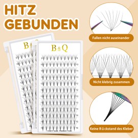 B&Q Eyelash Fans, 8D-C-0.07-10-15mix Eyelash Extensions, Ready-to-Use Eyelashes, Fan, 0.07 Eyelash Extension, Volume Eyelashes, C D Curl, Black, 8D-C-0.07,10-15mix