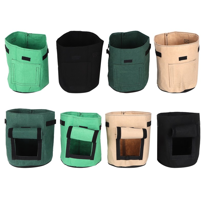 4Pcs Plant Growth Bag Felt Vegetables Flowers Growing Nursery Container