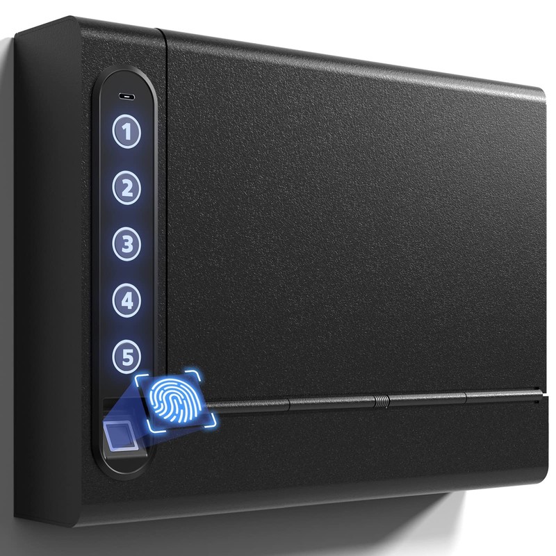 XDeer Biometric Wall Safe without Gas Strut for Quick Access,