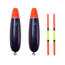 FONGKNOX 2 Pack Long Oval ISO Floats High Sensitivity Visible Well Balanced High Accuracy Wood Floats External Hanging with Additional Display Sea Fishing Rock Fishing Size