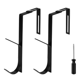 AIEX Adjustable Wardrobe Hooks, Door Hooks, Coat Hooks, Door Coat Hooks for Hanging No Drilling, Divider Hooks, Hanging with a Phillips Screwdriver, Suitable for Panels with 3.5 - 9.5 cm Thickness, Pack of 2