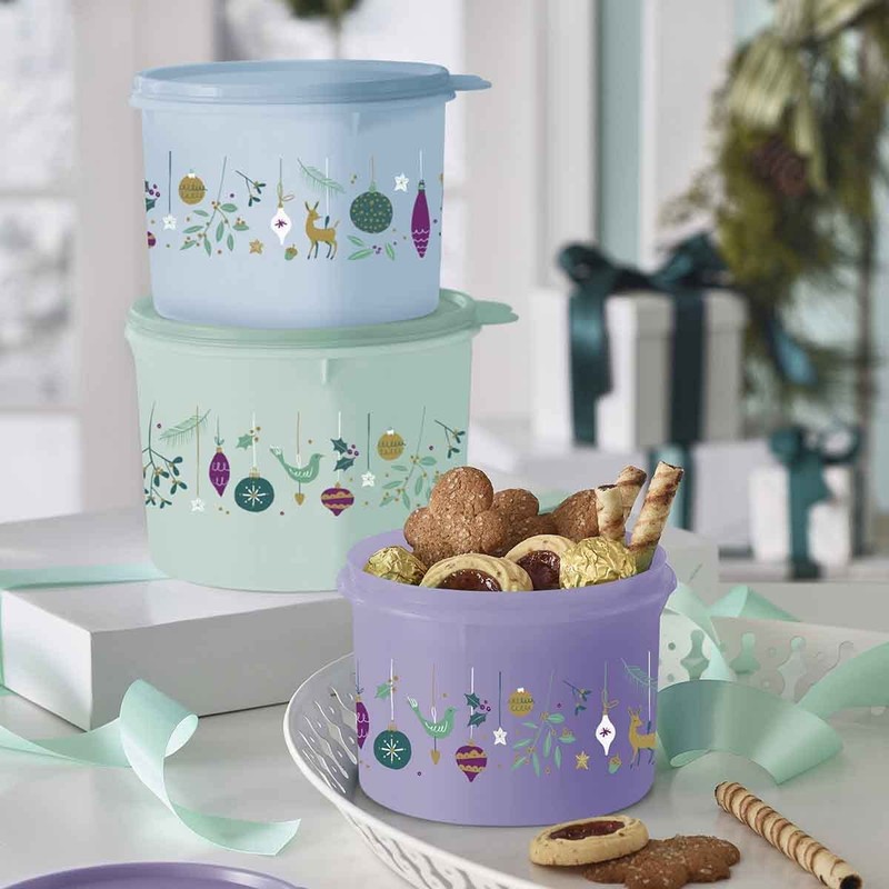 3 Pc Holiday Stacking Canister Set ~RARE~