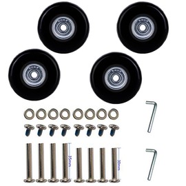 LOTOWELZON Set of 4 Luggage Replacement Wheels 40 mm with 6 mm Ball Bearings Repair Kits ABEC 608zz for Suitcases and Inline Outdoor Skate and Caster Board (40 x 18 mm/1.57 x 0.7 inches)