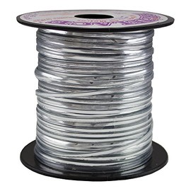 Springfield Leather Company Rexlace Plastic Lacing Cord – Metallic Silver, 3/32" Width, 50 Yards – Durable Craft Lace for Jewelry, Keychains, and DIY Projects