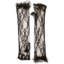 Be Wicked Women's Fingerless Elbow Length Gloves, Black, One Size