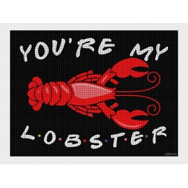 You are My Lobster DIY 5D Diamond Painting by Number Kits Round Full Drill Picture Wall Art for Home Decor Diamond Painting by Number Kits Gem Art Home Decor 12x16 Inch