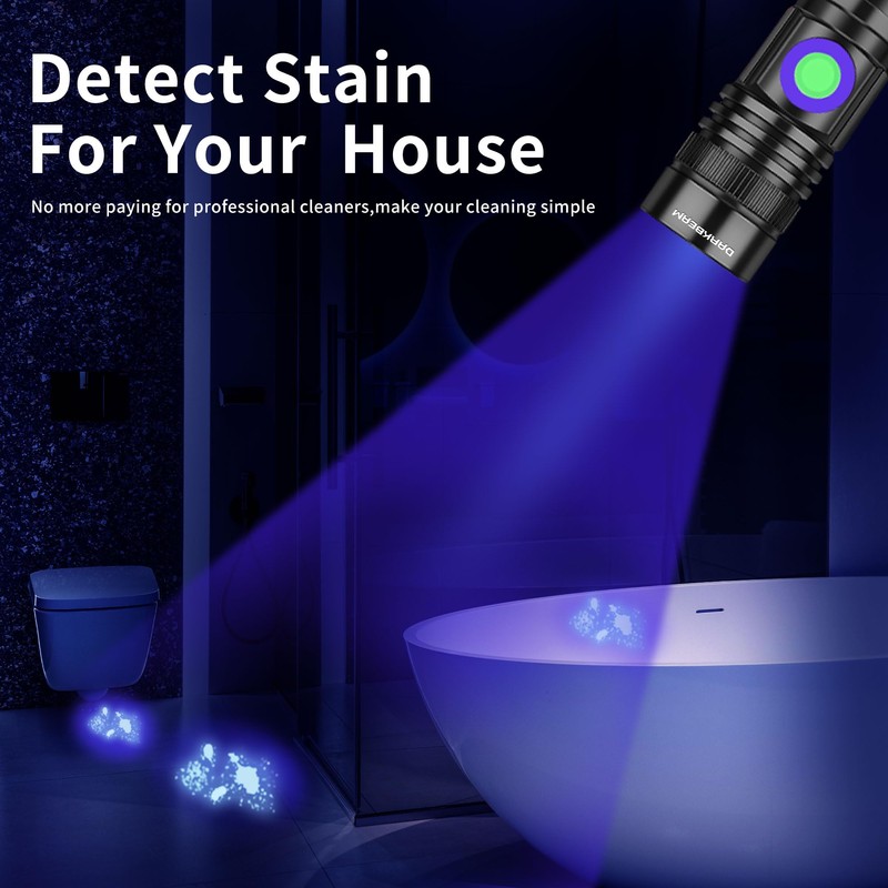 DARKBEAM 365nm UV Flashlight Rechargeable Black Light - Powerful LED
