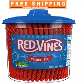 RED VINES Twists Original Red Licorice Bulk Candy Jar (5 lbs.)