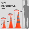 BATTIFE 18 Inch Collapsible Traffic Safety Cones, Orange Cones, Multi
