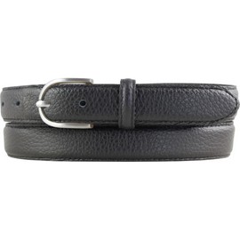 BELTINGER Ladies Italian Belt 25mm Wide Ladies Chino Belt Trouser Belt Textured Leather Buckle Silver, black, silver