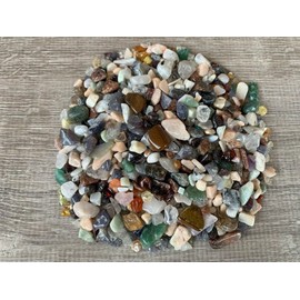 Assorted Chips – Natural Mini Assorted Stones, Crushed Undrilled Assorted, Semi-Tumbled Genuine Mixed Chips (1/2 lb)