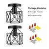 Semi Flush Mount Ceiling Light, 2 Pack Black Cage Ceiling