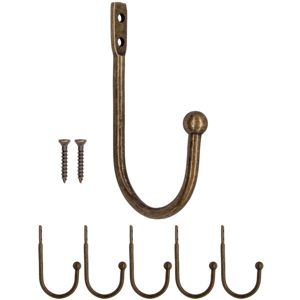 Fuxxer® Wall Hooks Iron Hooks Clothes Hooks 7x3cm Antique Bronze