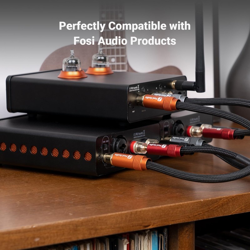 Fosi Audio 2RCA to 2RCA Cable 3.9Ft, Gold-Plated 2 RCA