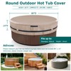 AKEfit Round Hot Tub Cover, 600D Polyester Waterproof for Hot