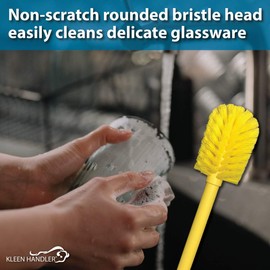 KLEEN HANDLER Goblet Cleaning Brush | Bottle Brush for Cleaning Glasses and Jars, Durable Bristles and Long Handle