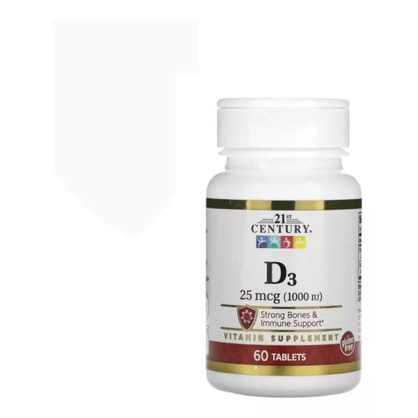 21st Century Vitamina D3 Premium Inmunidad 1000iu 60 Tabletas Eg D110