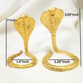 Snake Statue Figurine Sculpture | Brass Nag Nagin Pair of Snakes for Pooja Purpose | Sheshnag Nag Panchami Worship, Vasuki Serpent Naag Devta Kaal Sarp Dosh Puja | Vastu Dosh and Home Decor
