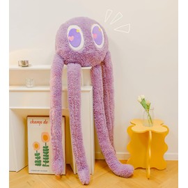 Xshelley Long Legged Octopus Large Plush Toy Octopus Plush Toy Cushion Soft Stuffed Sea Animal Purple Octopus Kids Gift Height 1 Meter