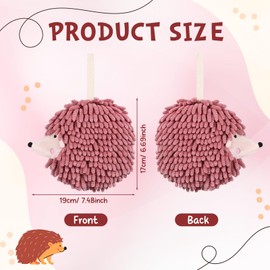 HunnmingRe 6 Pack Fuzzy Ball Hand Towels Puffball Towels Hedgehog Hanging Chenille Hand Towels Cute Hand Towels for Bathroom Toilet Kichten