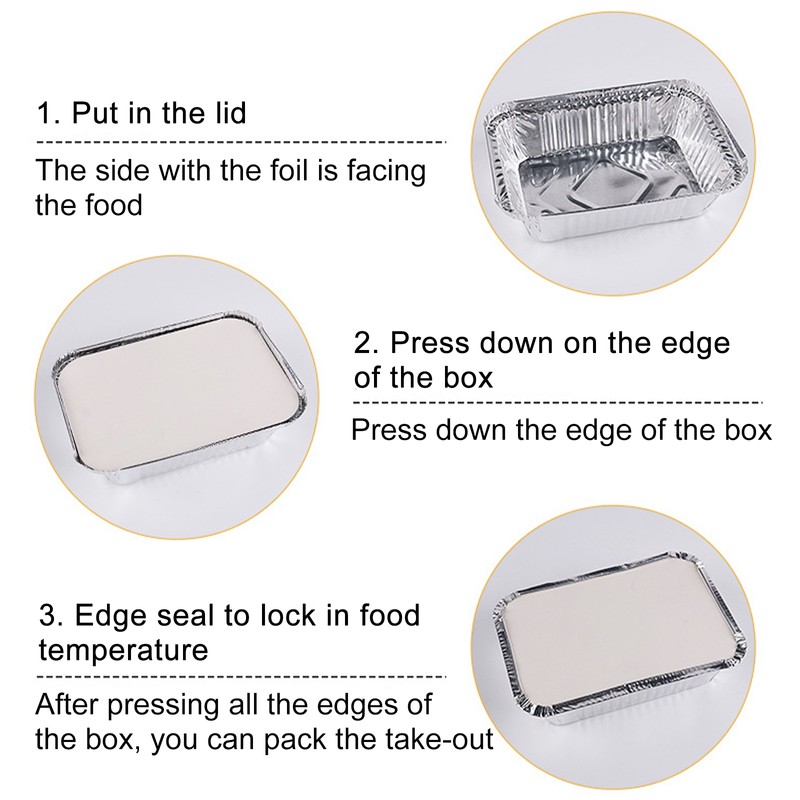 Disposable Tin Foil Box with Lid Outdoor Barbecue Baking Oven