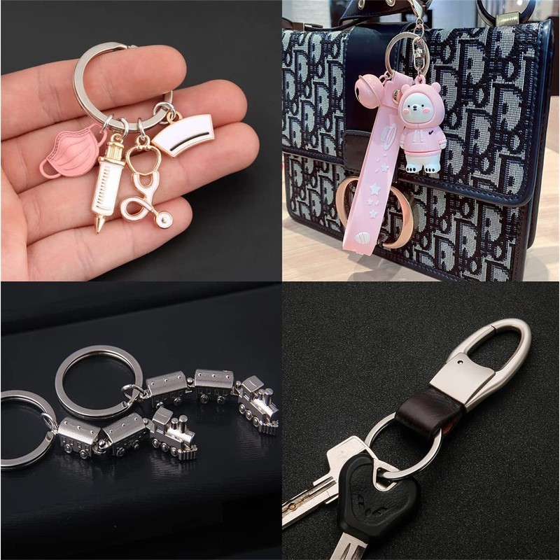 10 Pcs 32 mm Metal sStainless Steel Flat Split Key