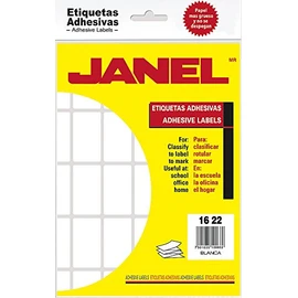 Janel- Etiqueta adh blanca 16x22mm c/20h janel