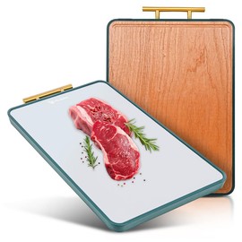 Stainless Steel Cutting Board for Kitchen 16.5” × 12” –, Best Non Toxic Cutting Board, Dual-Sided Steel Cutting Board with Ebony Wood, Premium Stainless Steel Cutting Boards for Kitchen