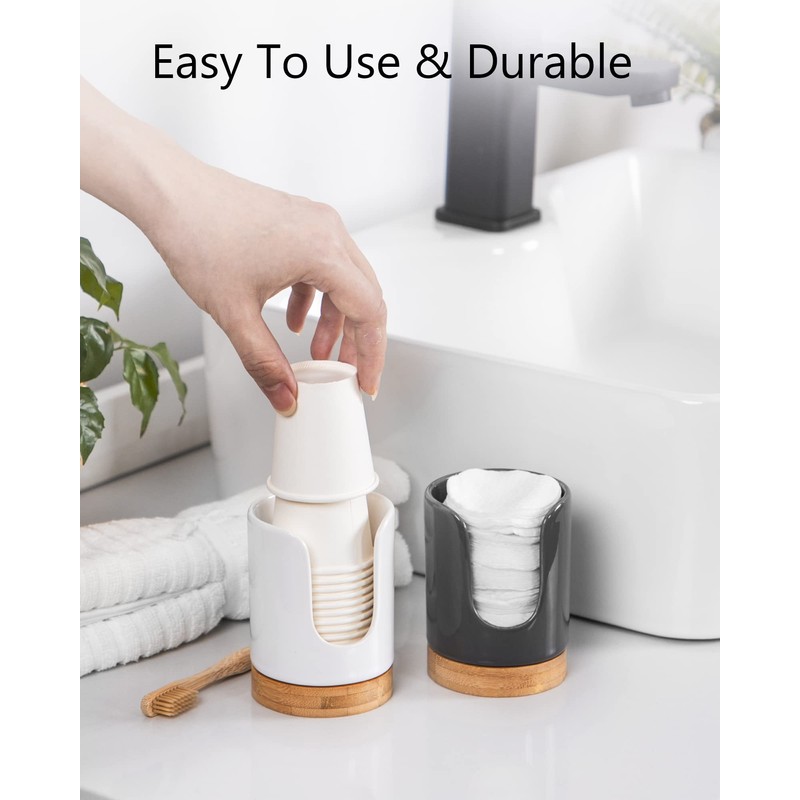 Viosuniu Ceramic Bathroom Cups Dispenser - 3 oz Disposable Paper