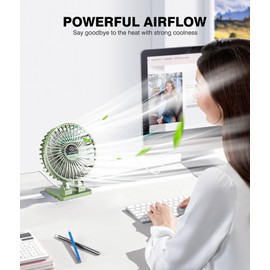 JZCreater USB卓上扇風機 小型扇風機 ポータブル 風量3段階 卓上 テーブルクーリングファン 電源プラグイン式扇風機 回転 強風 静音 小型パーソナルファン 自宅 卓上 オフィス 旅行用 12.7cm (5インチ) アーミー グリーン