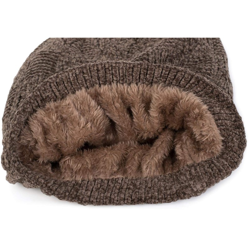 styleBREAKER Unisex Chenille Beanie Hat with Braided Pattern and Fleece
