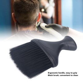 Sonew Neck Brush Barber, Neck Duster Cleaning Brush, Barber Brush, Black Neck Hairbrush Soft Nylon Barber Duster Brush, for Hair Cutting Barber and Home Use