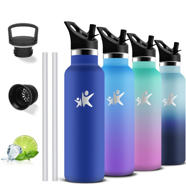 Thermos Flask, 750 ml, Stainless Steel Water Bottle with Straw,