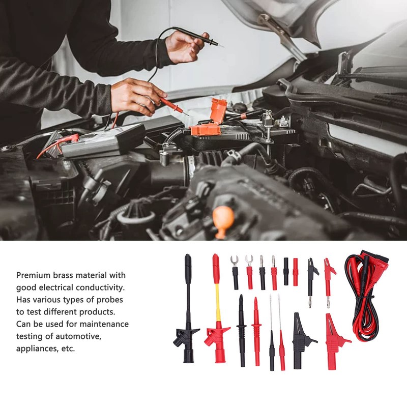 Multimeter cable 30VAC 60VDC Multiple probes clamps Multimeter Test cables