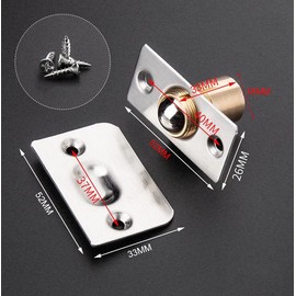 SyiXute Pack of 2 Cabinet Lock with Screws, Roller Catch Ball Clasps, Adjustable Ball Catch Made of Stainless Steel and Brass for Home Kitchen Cupboard Wardrobe Cabinet Door