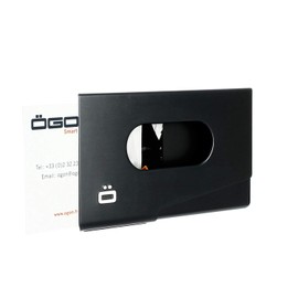 Ögon OT-Black Business Card Hold One Touch Anodized Aluminium Black