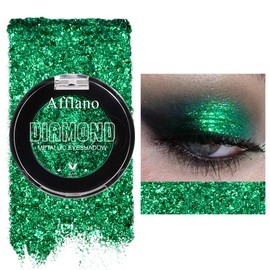 Afflano Green Glitter Eyeshadow, Green Glitter Eyeshadow, Diamond Green Shimmering Eyeshadow, Diamond Green Shimmering, Highly Pigmented, Colour Release