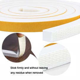 UPSEN Dichtungsband Selbstklebendes fr Tren Fenster, 6mm(B) x 1.5mm(D)/20m Schaumstoff Klebeband Schaumstoffstreifen, Trdichtung, Gummi-Dichtungsstreifen Schalld?mmung Kollision Siegel (Wei?)