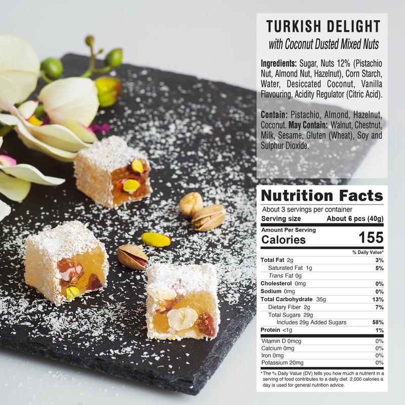 Hazer Baba Turkish Delight Candy with Pistachio, Almond, Hazelnut &