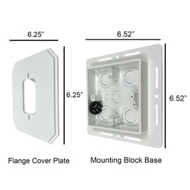 iMBAPrice IMBA-8081F Non- Metallic Universal Siding Block for Light Fixtures and Receptacles, Cover with Flanges 6.5-Inch x 6.5-Inch, White