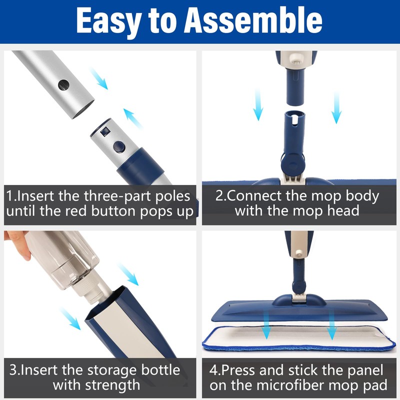 Mops for Floor Cleaning Wet Spray Mop with 14 oz