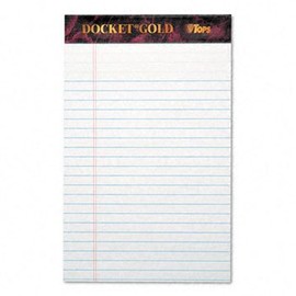 TOPS® TOP63910 DOCKET GOLD PERFORATED PAD, LEGAL RULE, 5 X 8, WHITE, 12 50-SHEET PADS/PACK **Full Carton Of:12 PK **