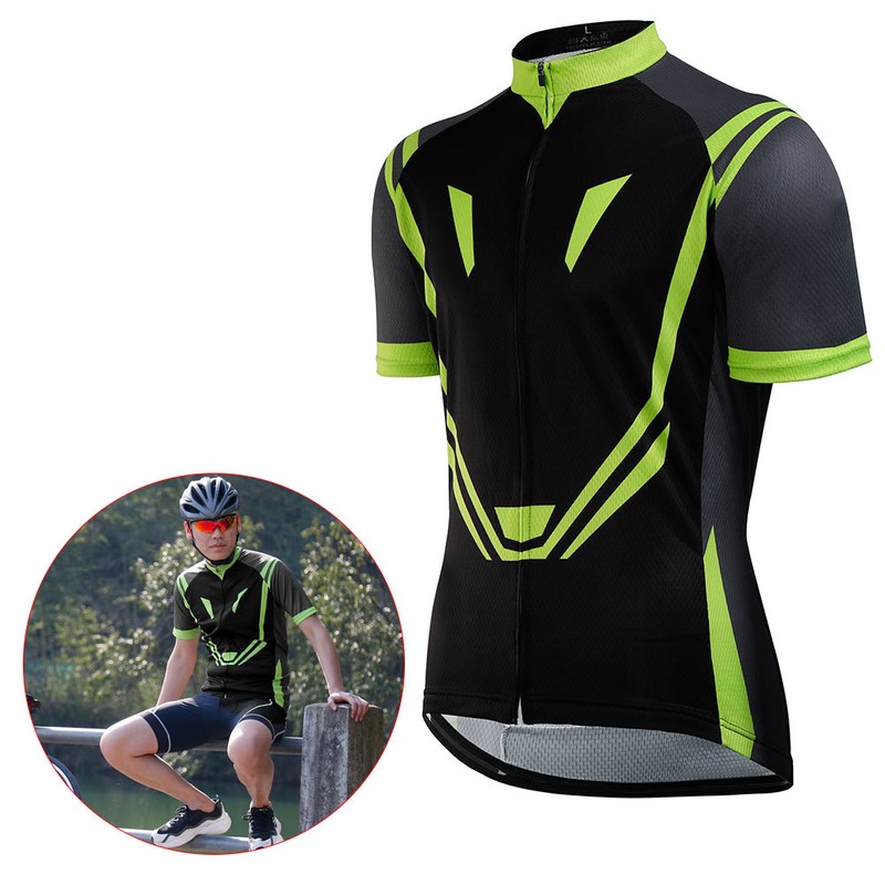Outdoor Sports Bike Bicycle Clothing Short Sleeve Suit Green (S)