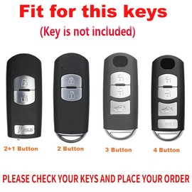 TECART Key Fob Case Compatible with Mazda Soft TPU Key Case Cover Shell Fit for Mazda 3 6 8 Miata MX-5 CX-3 CX-5 CX-7 CX-9 Smart Remote 3 Buttons White