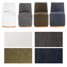 BALIAA Dining Chair Chenille Fabric 4 Colors, You can Choose The Dining Chair According to The Fabric Sample (White, Green, Gray, Blue)